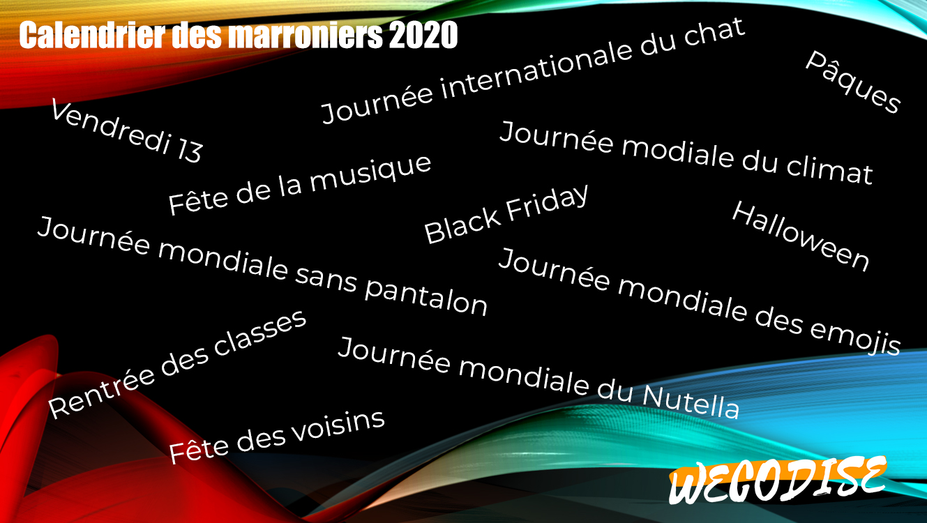 calendrier des marronniers 2020